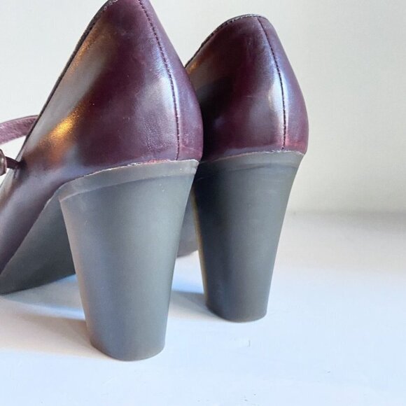 Camper Classic Brown  Leather mid Heel MAry Jane heels 10 - Picture 7 of 9